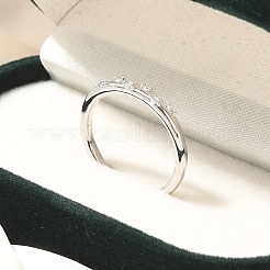 Кольца-манжеты для пальцев из платиновой латуни с микропаве из кубического циркония для женщин&nbsp;RJEW-C115-01P