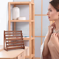 7-ярусный деревянный органайзер для сережек трапециевидной формы&nbsp;RDIS-WH0015-05