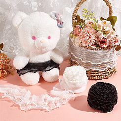 2-слойная плиссированная кружевная отделка из полиэстера&nbsp;OCOR-WH0088-46B