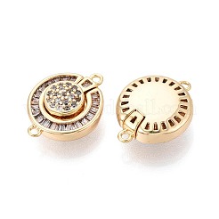 Латунные застежки с прозрачными фианитами и магнитными застежками&nbsp;KK-N287-08G