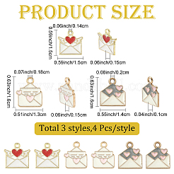 12шт 3 стиля подвески из сплава с эмалью&nbsp;ENAM-YW0006-80