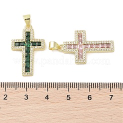 Настоящие 18к позолоченные латунные подвески с микропаве и кубическим цирконием&nbsp;KK-A209-23G