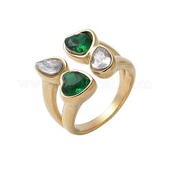 Кольца-манжеты из нержавеющей стали 304 с микропаве из кубического циркония для женщин&nbsp;RJEW-Z086-01G