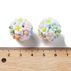 Бусины-цветы из светящейся полимерной глины со стразами&nbsp;RESI-C048-01C