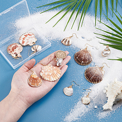 6 пара сережек-ракушек из нержавеющей стали 304&nbsp;EJEW-UN00017