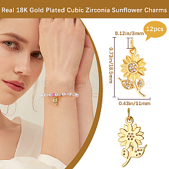 12шт латунные подвески с микропаве и кубическим цирконием&nbsp;KK-BBC0014-63