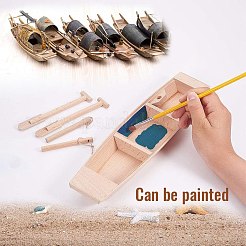 Недостроенная деревянная лодка&nbsp;DIY-WH0051-73