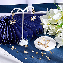 10 шт. латунная фурнитура для сережек-гвоздиков с микропаве из прозрачного кубического циркония&nbsp;KK-BBC0022-28