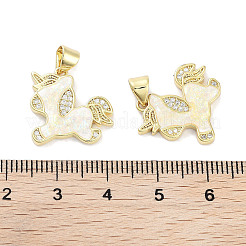 Латунные микропаве прозрачные подвески с фианитом&nbsp;KK-L213-031G