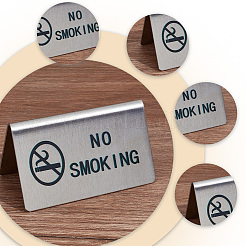 6 шт. 2 стиля 201 нержавеющая сталь знаки для некурящих и мест для курения&nbsp;AJEW-CP0003-90
