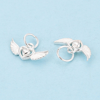 925 подвеска в виде сердца из стерлингового серебра с ангельскими крыльями&nbsp;STER-T009-13S-1