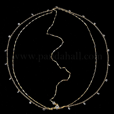 Сплав со стразами цепочка для волос&nbsp;DIY-WH20058-11G-1