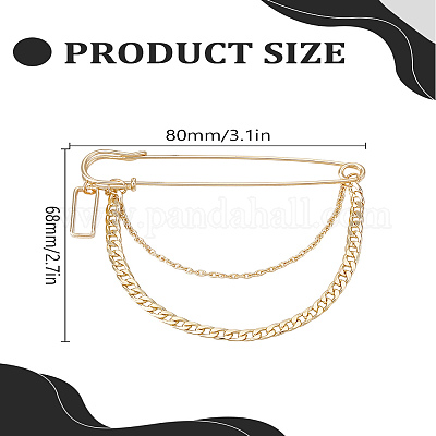 1 шт. броши из сплава с подвесной цепочкой&nbsp;JEWB-LP0004-20-1