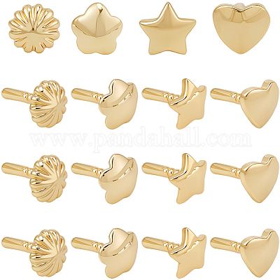 60 шт. 4 стиля латунные штифты-булавки-шармы&nbsp;KK-BBC0022-87-1