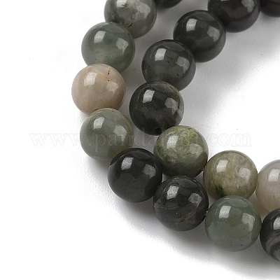 Нити бусин из натурального зеленого рутилированного кварца&nbsp;LS-G-Q462-61-6mm-1