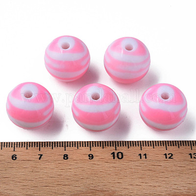 Непрозрачные полосатые акриловые бусины&nbsp;MACR-S373-27B-05-1