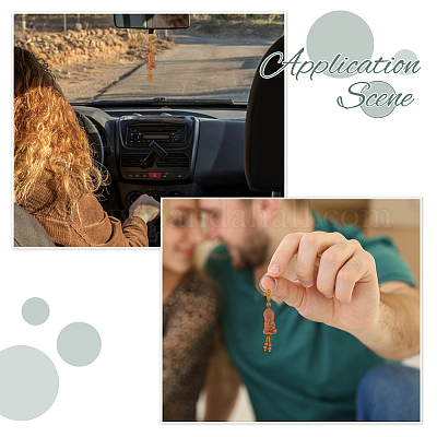 2шт брелок в виде статуи Будды из дерева KEYC-FH0001-64-1