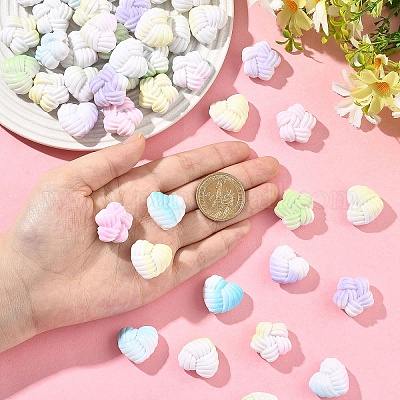 60 шт. 2 вида непрозрачных акриловых бусин с напылением&nbsp;OACR-YW0004-17-1