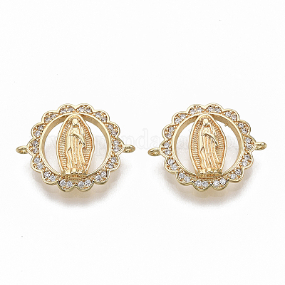 Звенья / коннеркоты из латуни с прозрачным кубическим цирконием&nbsp;LS-KK-R126-034-NF-1