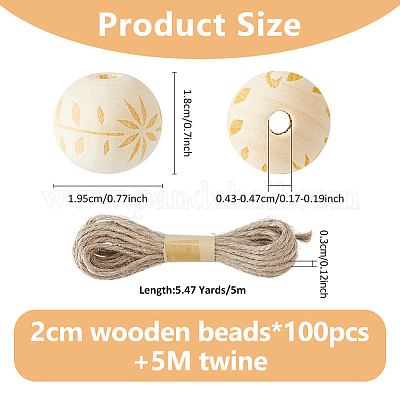 Деревянные бусины&nbsp;WOOD-FH0002-29A-1