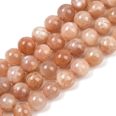 Натуральный Sunstone бисер пряди&nbsp;G-G342-A02-8mm-1