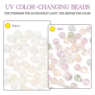 50 шт. непрозрачных УФ-реактивных шариков&nbsp;RESI-YW0005-93-1