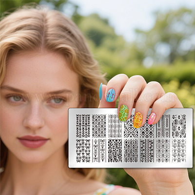 Шаблоны для дизайна ногтей своими руками из нержавеющей стали с растительной тематикой&nbsp;MRMJ-UN0001-017-1