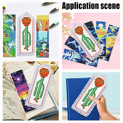 Закладки из хлопковой ткани аида для вышивки крестом&nbsp;AJEW-WH0314-795-1