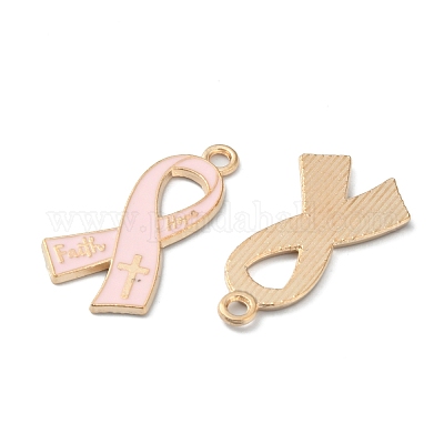 Подвески из цинкового сплава с эмалью светло-золотистого цвета ENAM-WH0061-13B-1