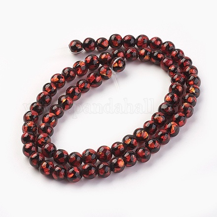 Ручная серебряная фольга стеклянные бусины Lampwork LAMP-P051-G07-10MM-1