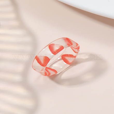 Летние прозрачные смоляные кольца с фруктовым узором для женщин WGF91BA-08-1