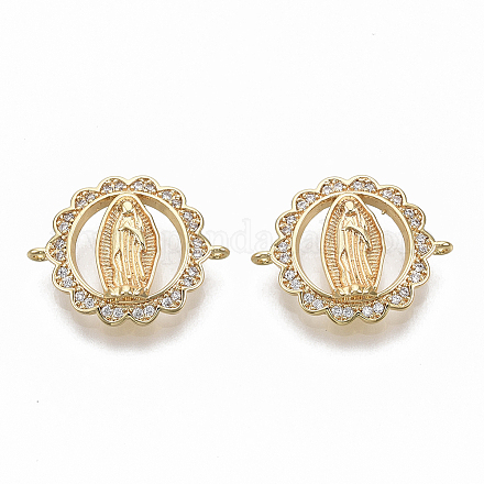 Звенья / коннеркоты из латуни с прозрачным кубическим цирконием&nbsp;LS-KK-R126-034-NF-1