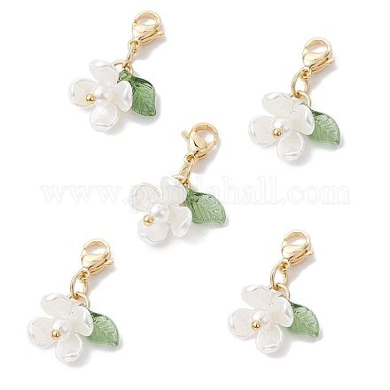 5 шт. подвеска в виде цветочной ракушки с жемчугом HJEW-TA00106-S-1