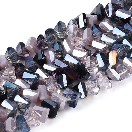 Стеклянные бусины с гальваническим покрытием  EGLA-N002-06E-01-1