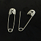 Iron Safety Pins, Platinum, 30~32x8x3mm, Pin: 0.5mm, about 1000pcs/bag