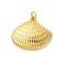 Brass Pendants, Shell Shape, Rack Plating, Long-Lasting Plated, Cadmium Free & Lead Free, with Jump Ring, Real 18K Gold Plated, 21x24x3.5mm, Hole: 3mm