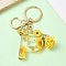Resin & Alloy Enamel Keychain, with Alloy Clasp and Iron Rings, Letter P, 6cm, Pendant: 20~45mm