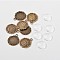 Flower Alloy Pendant Cabochon Settings and Half Round/Dome Clear Glass Cabochons, Lead Free & Nickel Free, Antique Bronze, Settings: Tray: 14mm, 23x18mm, Hole: 3mm, Glass Cabochons: 14x4.2mm