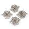 Tibetan Style Alloy Links, Flower, Antique Silver, Lead Free & Cadmium Free, 41x29x2.5mm, Hole: 3mm