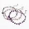 Natural Gemstone Chip Beaded Anklets, with 304 Stainless Steel Lobster Claw Clasps and Iron Findings, Mixed Color, 10-1/4 inch(260mm)
