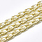 Aluminium Curb Chains, with ABS Plastic Imitation Pearl, with Spool, Unwelded, Light Gold, 12x6x2mm, Bead: 4mm, about 16.4 Feet(5m)/roll