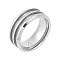 1Pc Tungsten Steel Grooved Finger Ring Settings, Ring Core Blank, for Inlay Ring Jewelry Making, Stainless Steel Color, US Size 7(17.3mm)