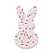 Easter Printed Acrylic Pendants, Rabbit, White, 53x28x2mm, Hole: 1.6mm