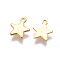 304 Stainless Steel Charms, Star, Real 18K Gold Plated, 11.5x9.5x1mm, Hole: 1.4mm