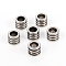 Non-Tarnish 201 Stainless Steel European Beads, Large Hole Beads, Grooved Column, Stainless Steel Color, 9.8x8mm, Hole: 6mm
