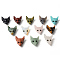 Natural & Synthetic Mixed Gemstone Pendants, Top Drilled Beads, with Black Onyx Eye, Wolf Head, 30.5x23.5x11.5~13mm, Hole: 2mm