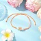 Adjustable Nylon Cord Braided Beads Bracelets, Acrylic Flower Bead Bracelets for Women, with Glass Seed Beads, Coral, Inner Diameter: 2-3/8~3-3/8 inch(6~8.5cm)