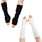 2 Pairs 2 Colors Polyester Long Fingerless Gloves, Mixed Color, 385x80x15mm, 1 pair/color