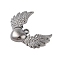 Alloy Pendants, Lead Free and Cadmium Free, Wing, Gunmetal, 28.5x36.5x5mm, Hole: 2.5mm