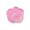 Transparent Acrylic European Beads, Large Hole Beads, with Enamel, Bear Paw, Hot Pink, 23x25.5x9mm, Hole: 4mm
